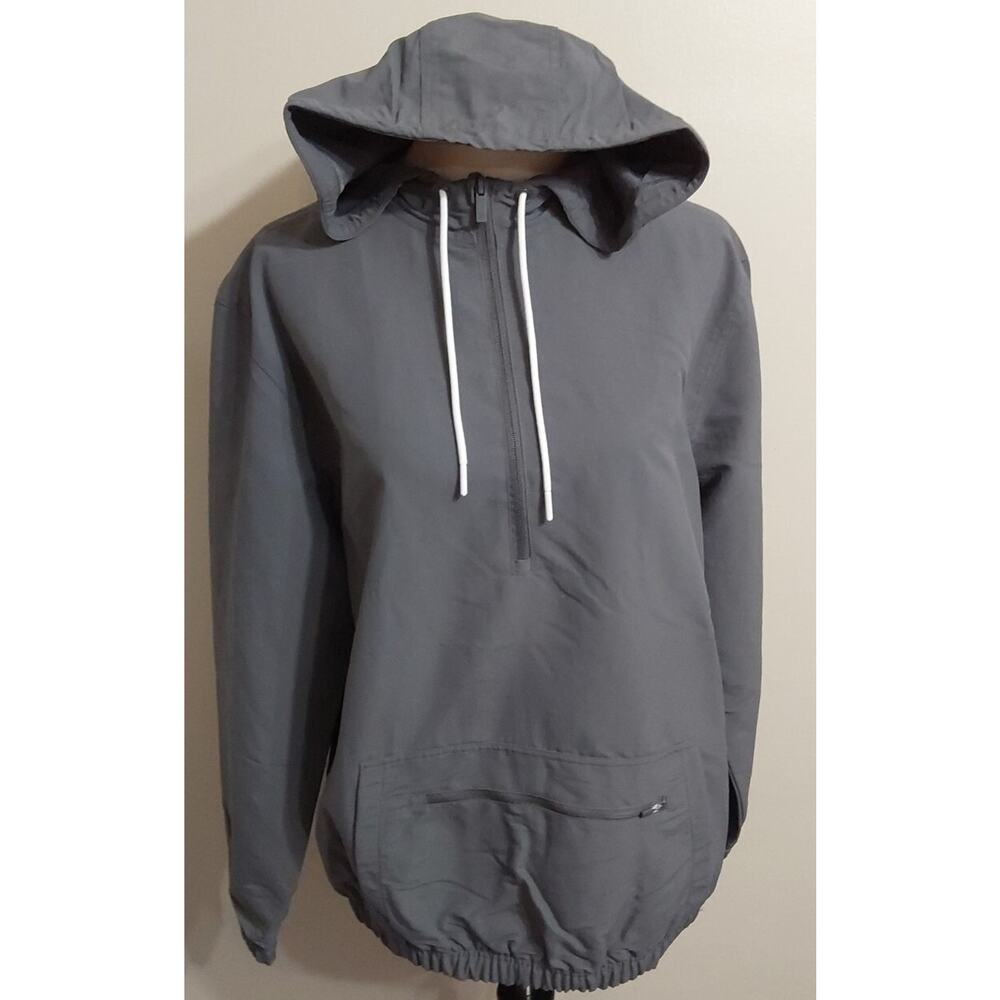 *NWT* Mens S All In Motion Water Wind Res. Half Zip Hoodie Jacket Gray #8y5